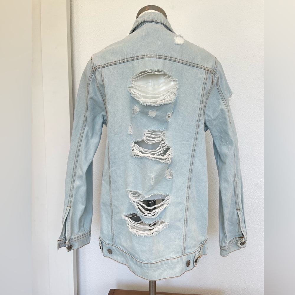 Iris Basic & Contemporary Distressed Jean Jacket … - image 4